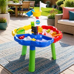 Kids Sand Water Table Outdoor Play Set Beach Toy Pretend Play Blue 3+
