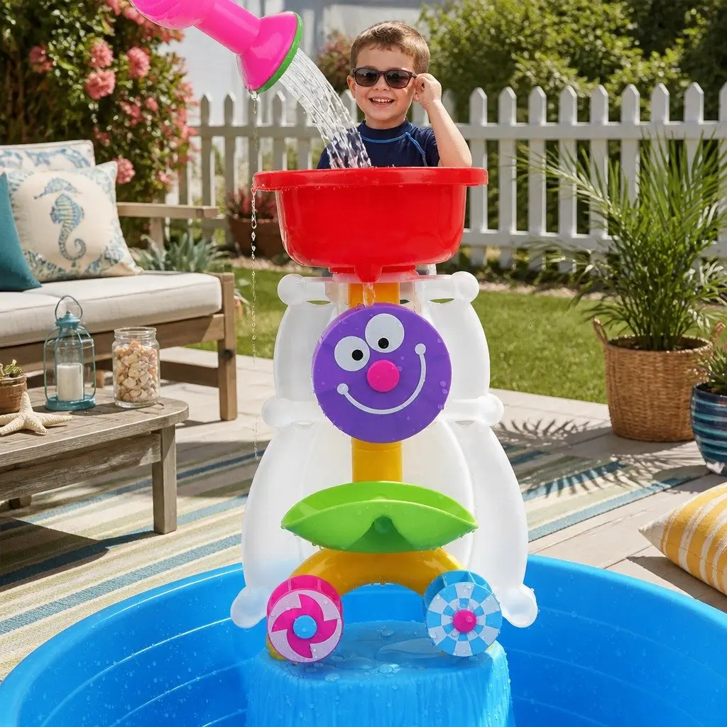 Sand Water Table Multi-coloured 60 x 38 cm Pirate Ship Theme with Accessories for Outdoor Play