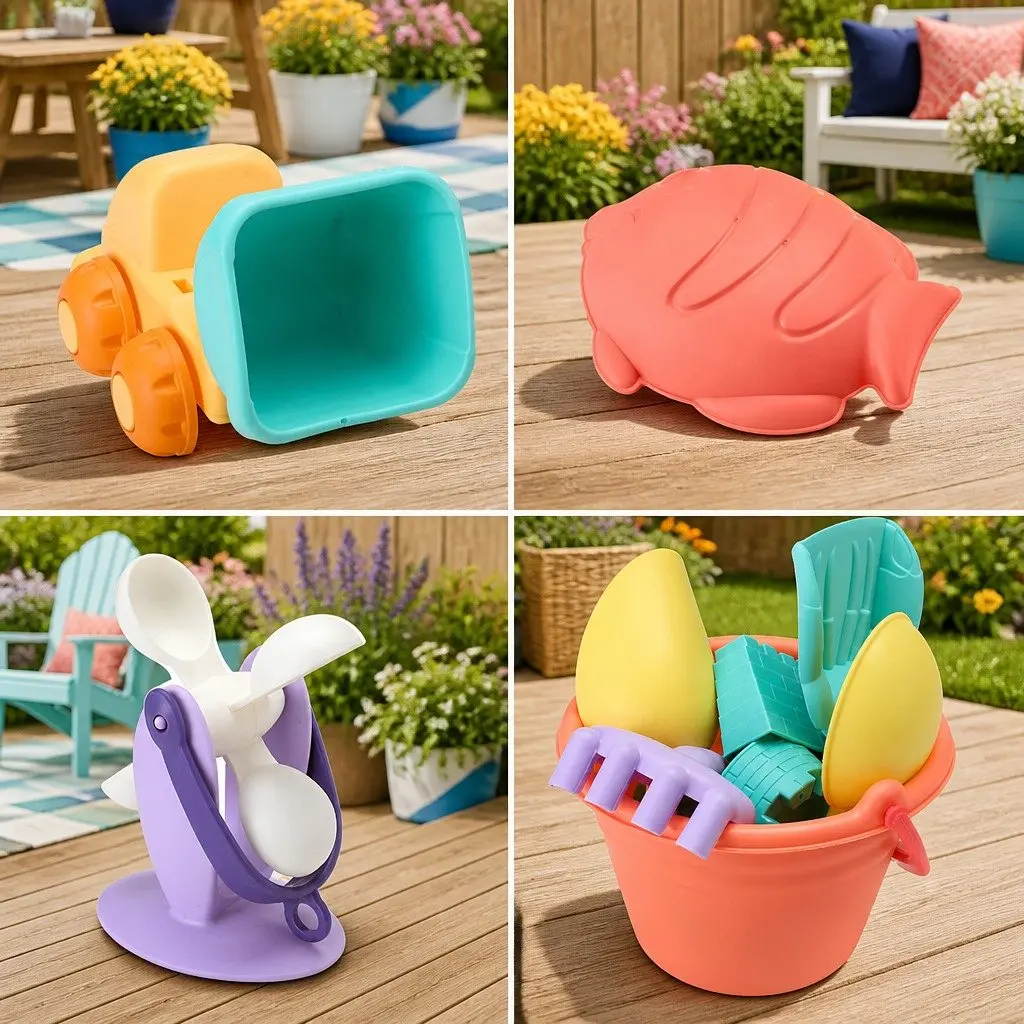 Kids Sand and Water Table Multicolour 16 Piece Play Set with Beach Truck and Windmill