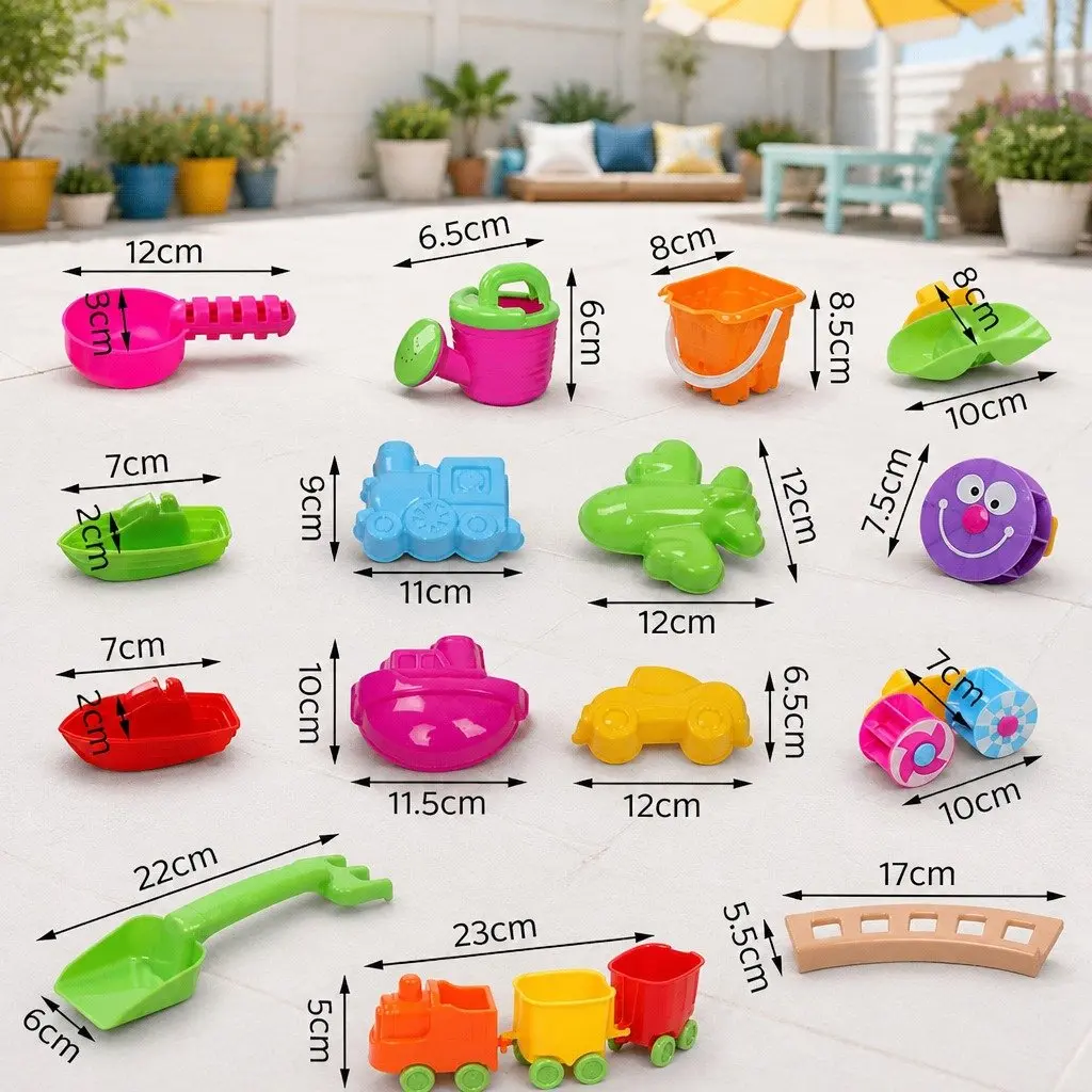 Sand and Water Table Play Set Multi-coloured with Detachable Umbrella and Spinning Water Wheel for Outdoor Fun