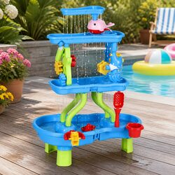 Compact Kids Sand and Water Play Table with Waterfall