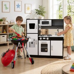 Compact Kids Kitchen BBQ Grill Combo for Creative Play