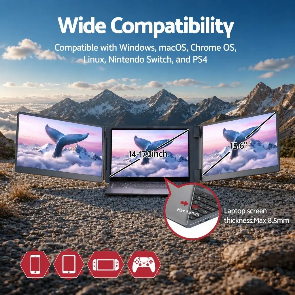 15.6 Inch Portable Dual-Screen Display