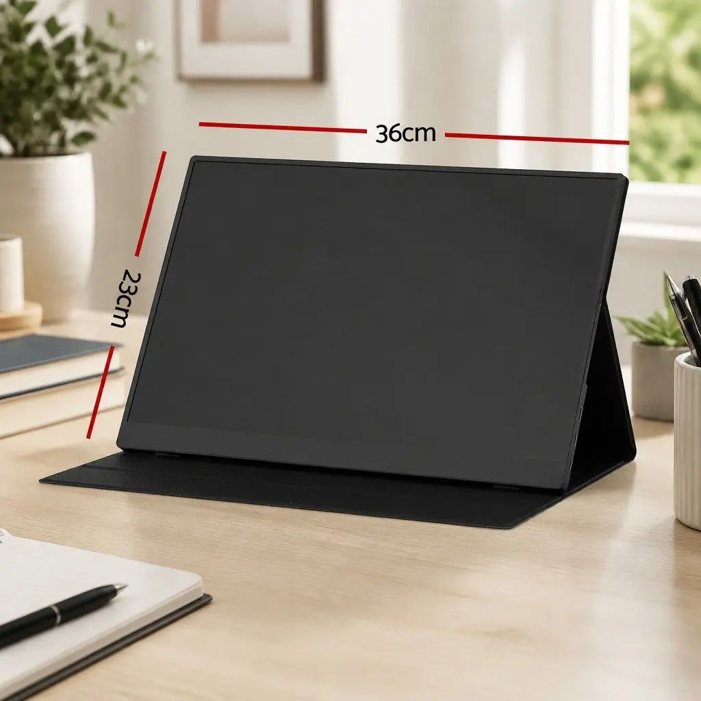 Portable Monitor Black 16 Inch USB C Dual Screen Travel Display