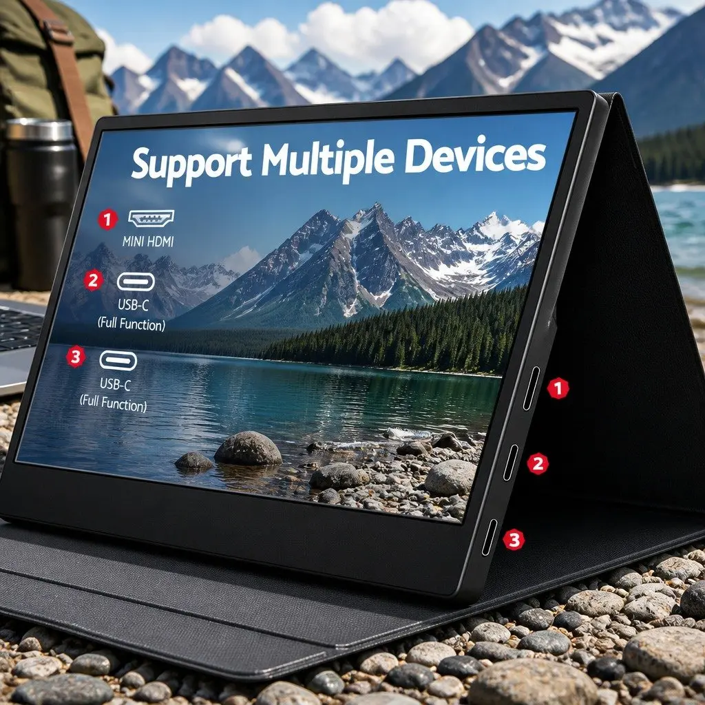 15.6 Inch Portable Monitor FHD 1080P IPS USB-C HDMI Gaming Laptop Screen Display