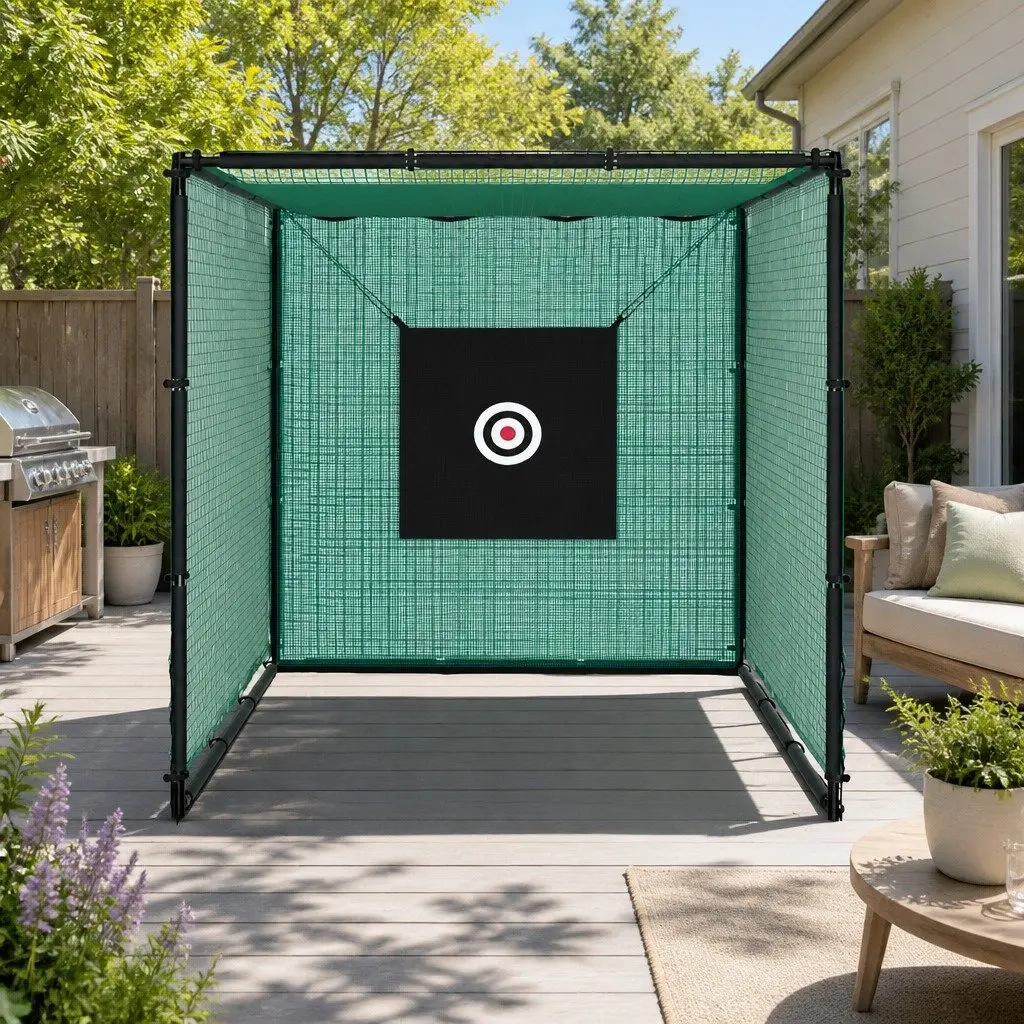 Golf Practice Net Black Green 3m Multi-Purpose Training Aid Steel Frame
