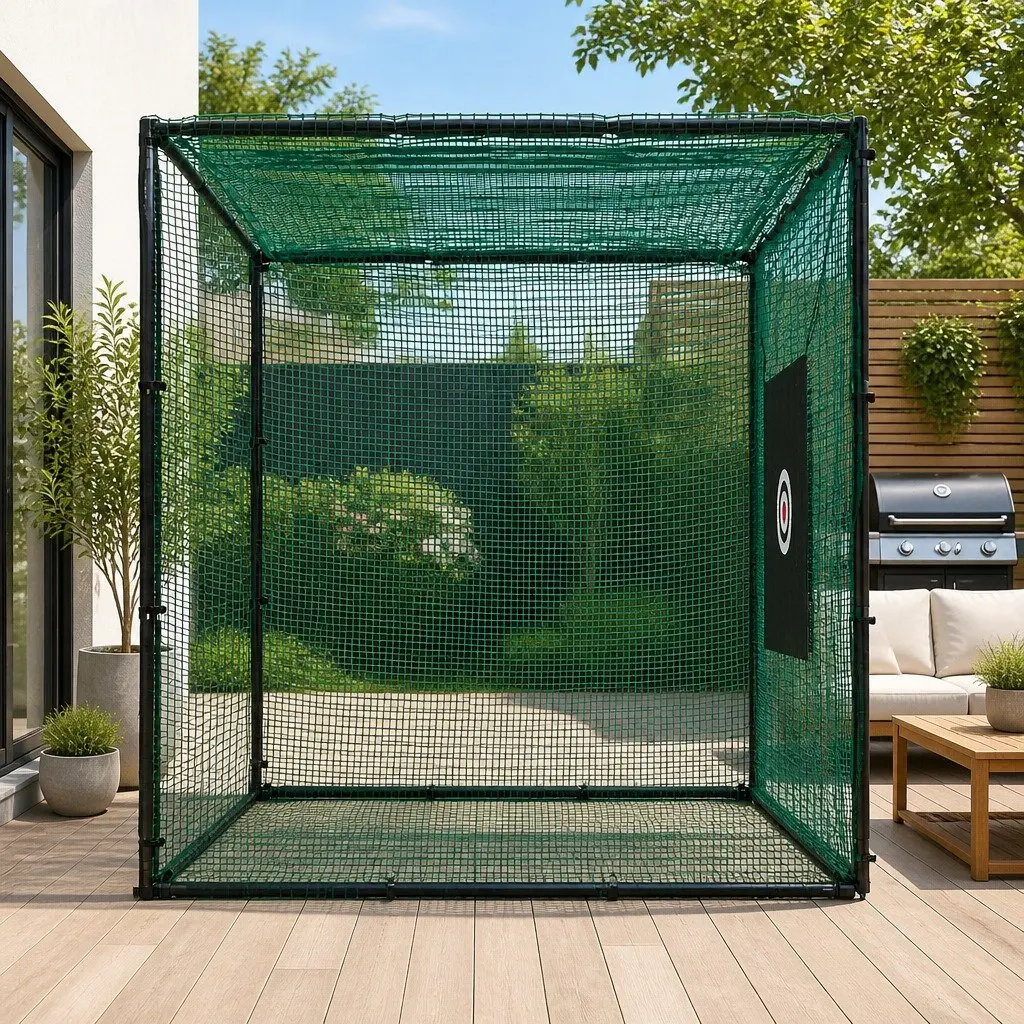 Golf Practice Net Black Green 3m Multi-Purpose Training Aid Steel Frame