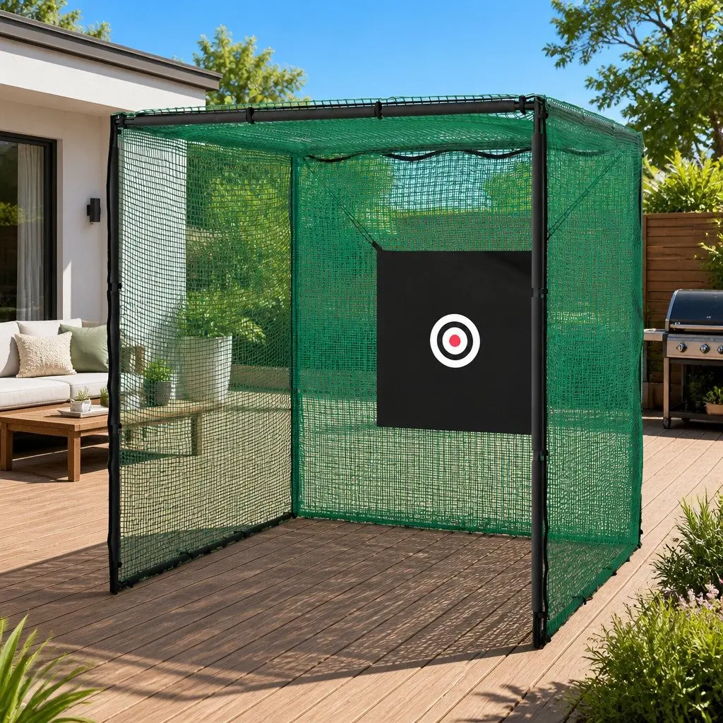 Golf Practice Net Black Green 3m Multi-Purpose Training Aid Steel Frame
