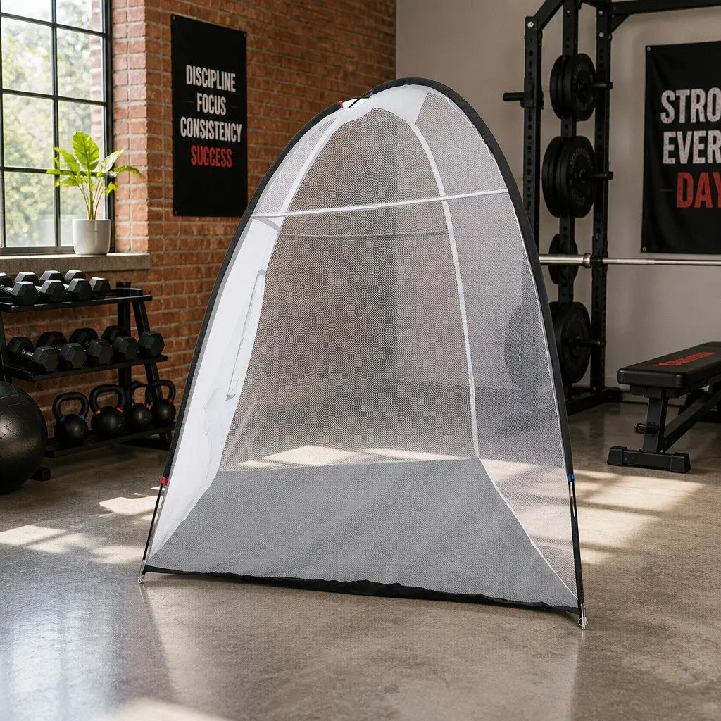 Golf Practice Net Black 3.5m with Driving Mat Green Indoor Outdoor Training Aid