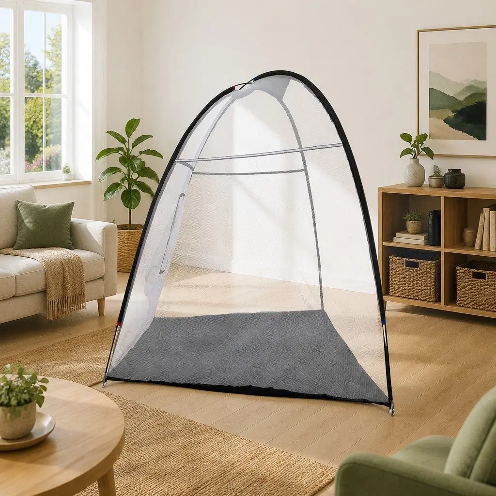 Golf Practice Net Black 3.5m Portable Training Aid with Large Target Pocket for Indoor and Outdoor Use