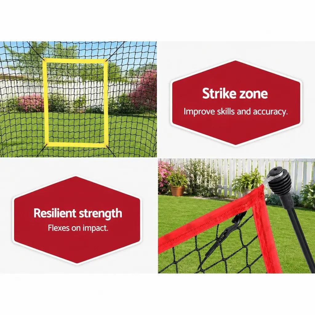Baseball Softball Training Net Red 7ft Portable with Strike Zone Attachment