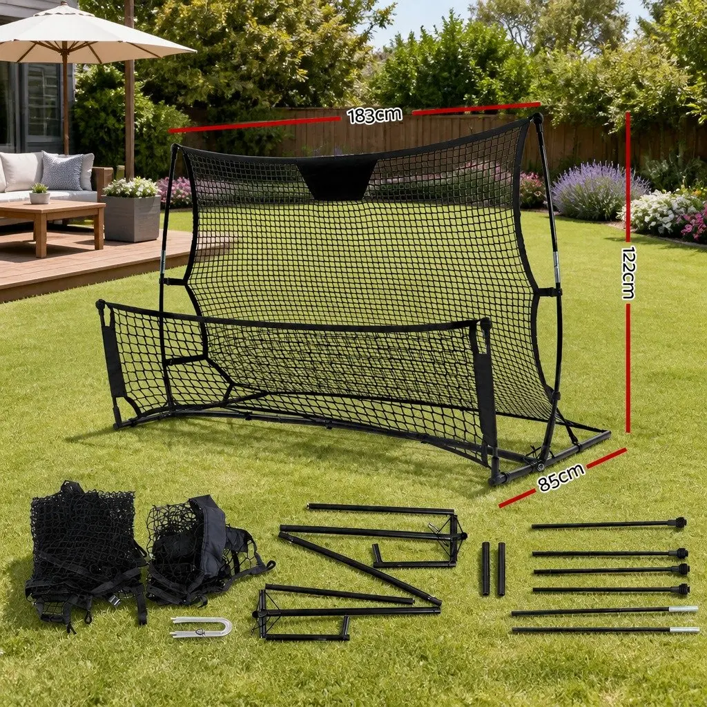 Portable Soccer Rebounder Net 1.8m Football Training Goal Black Lightweight