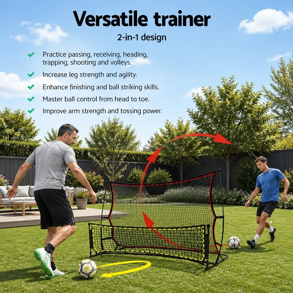 Portable Soccer Rebounder Net 1.8m Football Training Goal Black Lightweight