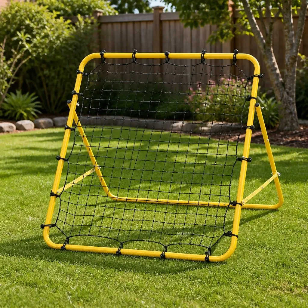 Portable Rebound Net Yellow 100cm Lightweight Easy Setup for Soccer Football Baseball Training