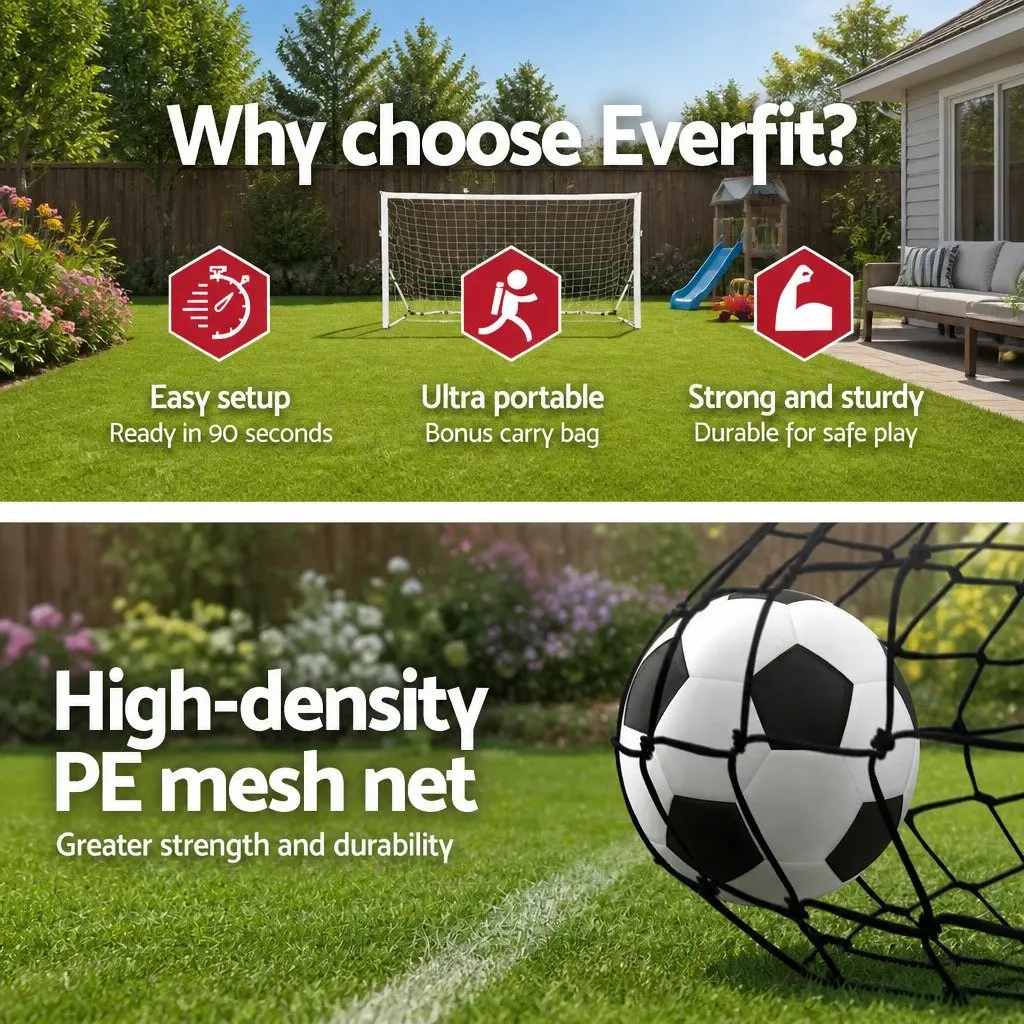 Portable Soccer Goal Net 2.4m Football Training Rebounder Sports Equipment