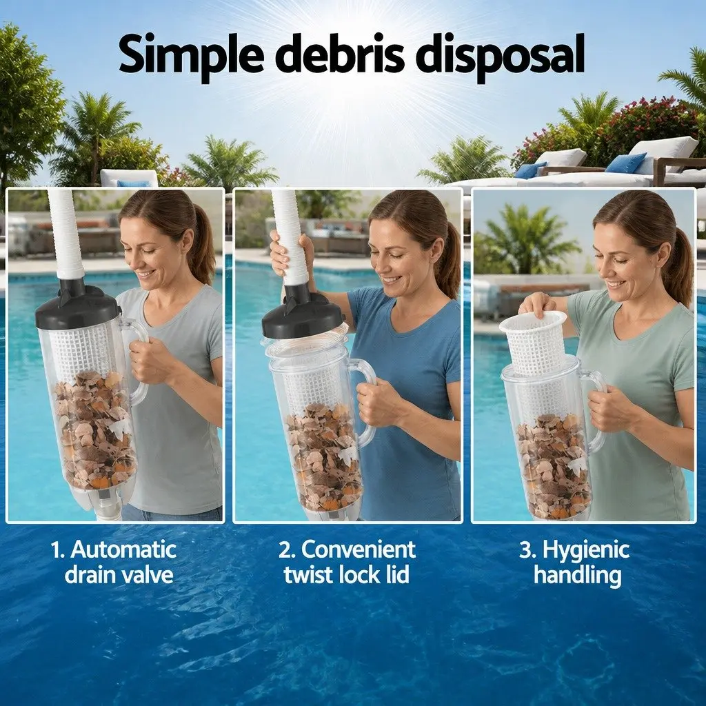 Pool Leaf Canister Cleaner Suction Catcher In-ground Swimming Pools Universal