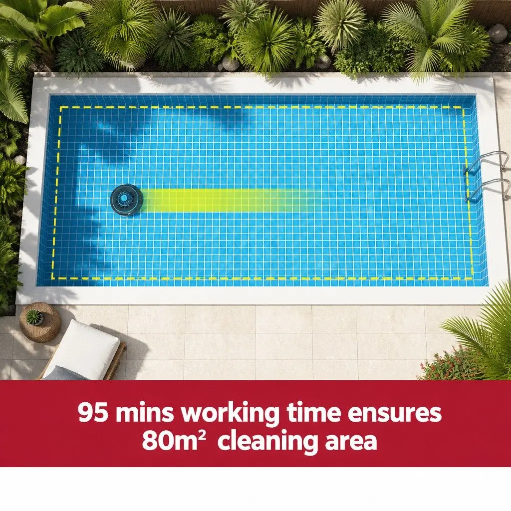 Robotic Pool Cleaner Grey Cordless Automatic Vacuum with Smart Cleaning Technology for Above Ground and Small In Ground Pools