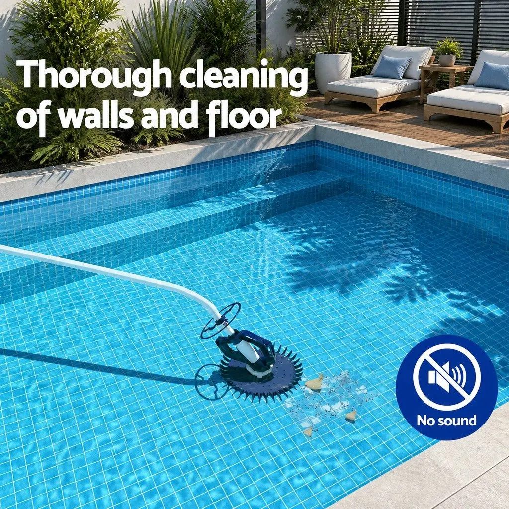 Automatic Pool Vacuum Cleaner Blue 10M Adjustable Suction Power