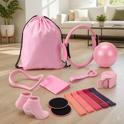 Compact 15-Piece Pilates Set for Home Workouts