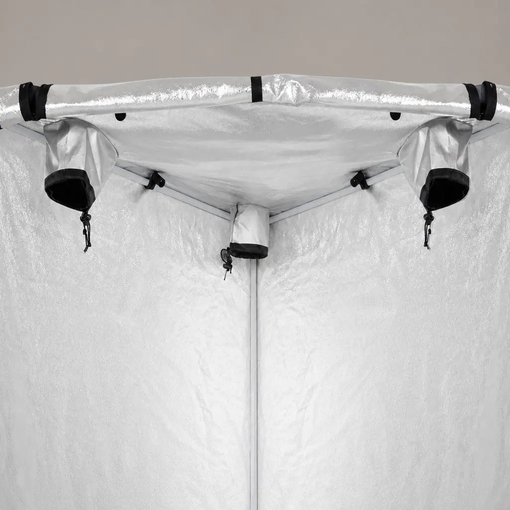 Indoor Grow Tent Black 100cm x 100cm Steel Frame 600D Oxford Cloth Reflective