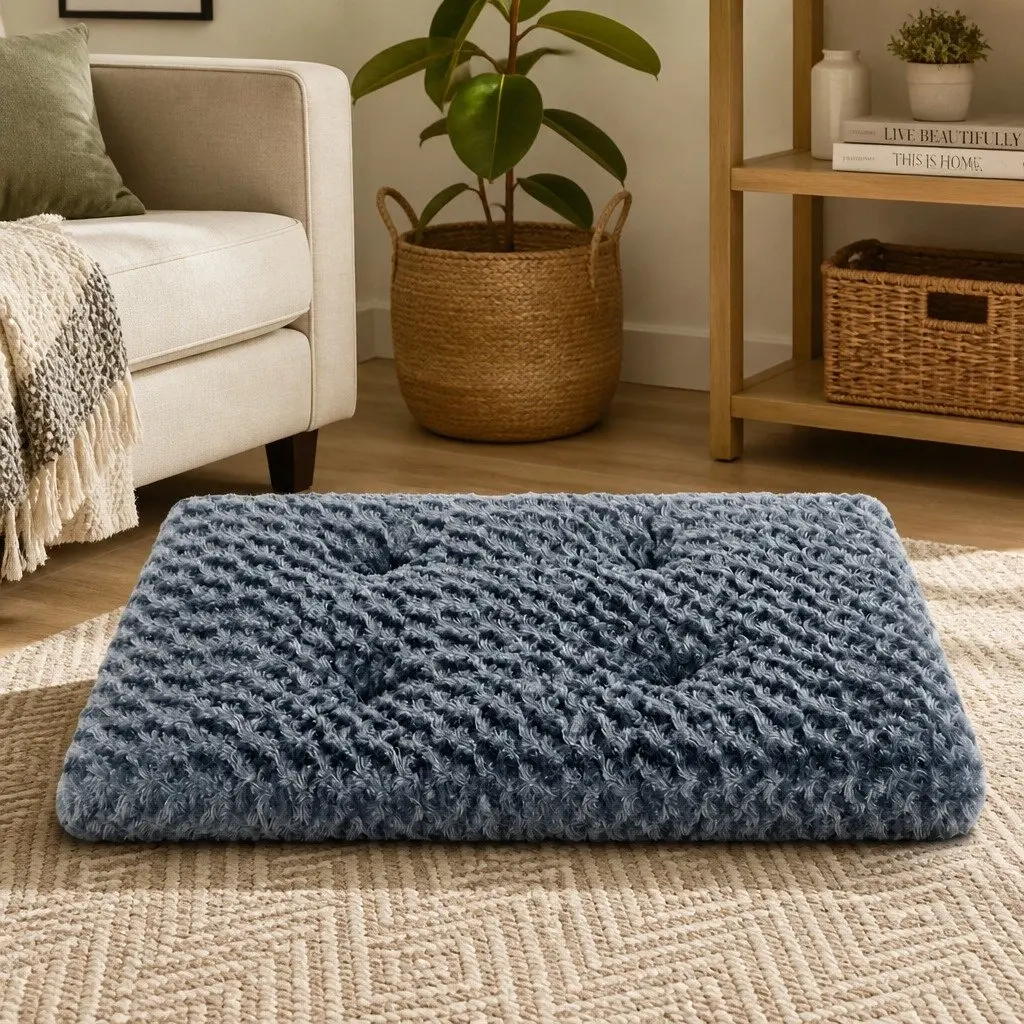 Dog Pet Bed Grey 73cm Calming Plush Washable Soft Warm Comfort