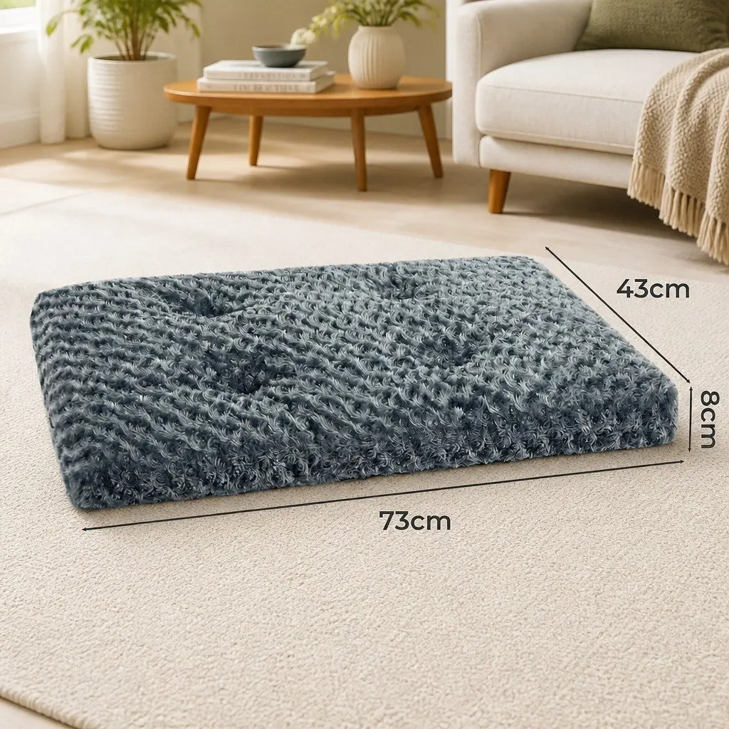 Dog Pet Bed Grey 73cm Calming Plush Washable Soft Warm Comfort