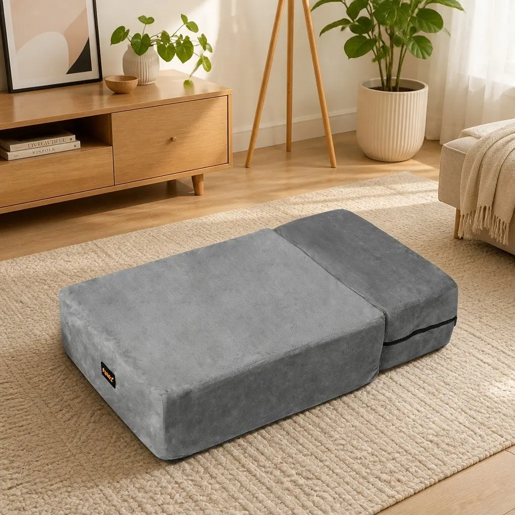 Pet Stairs Grey 2 Step Adjustable Height Anti-Slip Bottom Climbing Helper