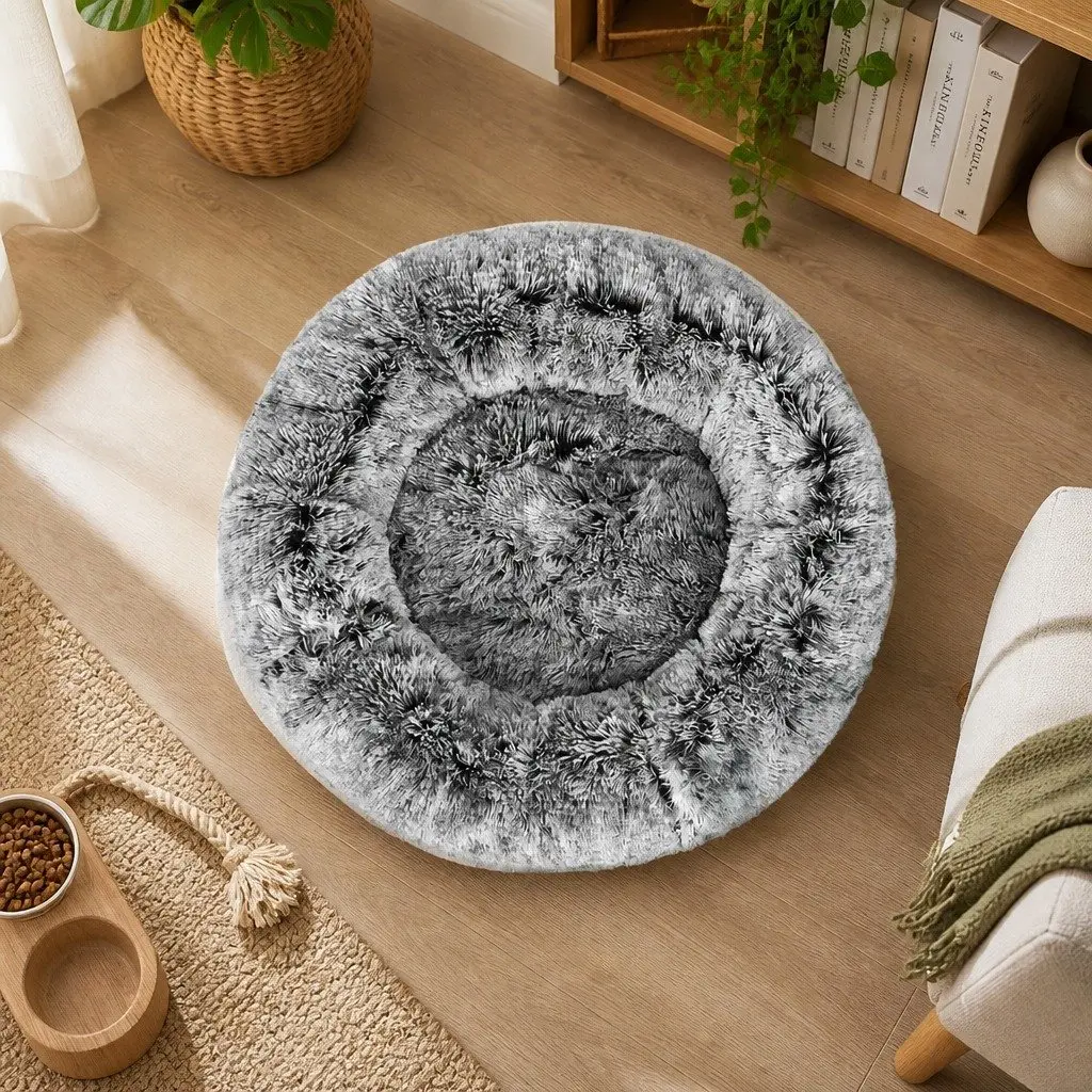 Plush X-Large Donut Pet Bed with Raised Rim