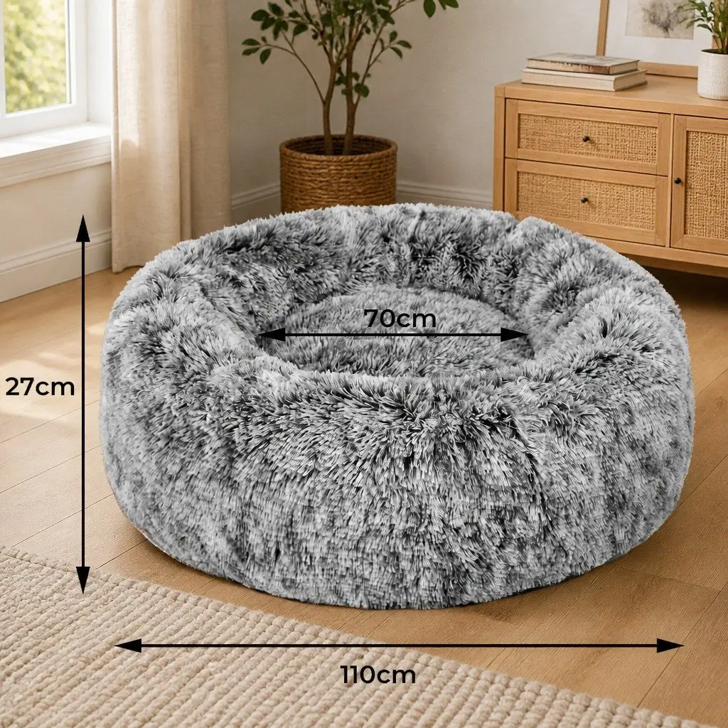 Plush X-Large Donut Pet Bed with Raised Rim