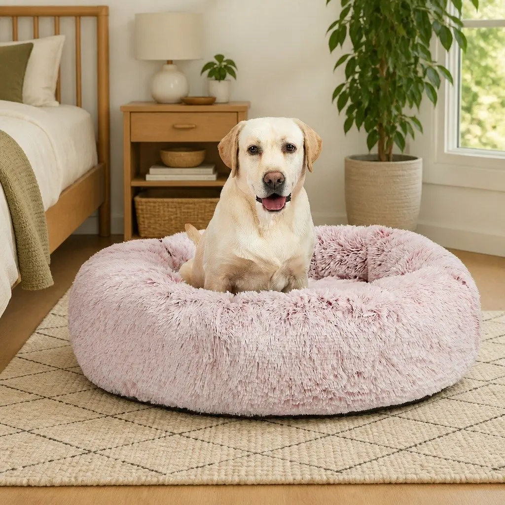 Dog Calming Bed Cover Pink XX-Large Removable Plush Soft Waterproof Non-Slip