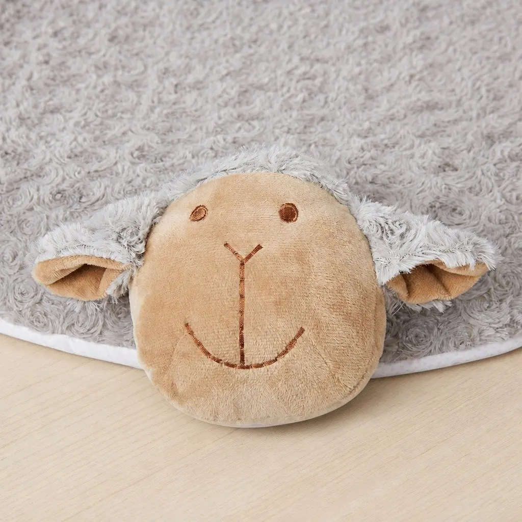 Pet Bed Grey Large Calming Cushion with Chewable Squeaky Toys Plush Waterproof Anti-slip