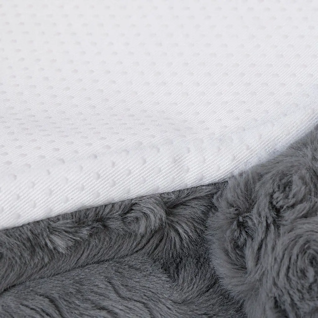 Pet Bed Charcoal Grey Medium Calming Cushion with Chewable Squeaky Toys