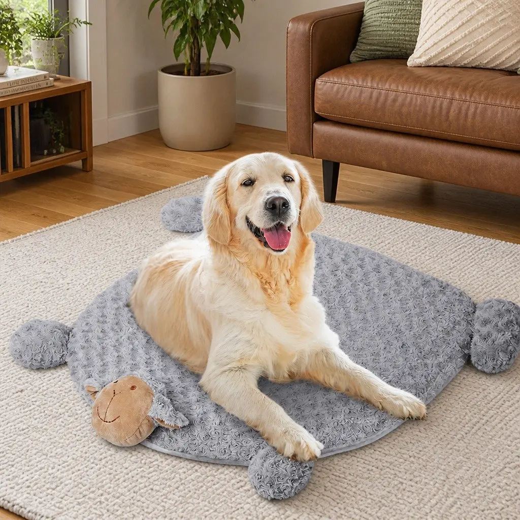 Pet Bed Cat Dog Calming Sleeping Cushion Soft Comfortable Medium Grey