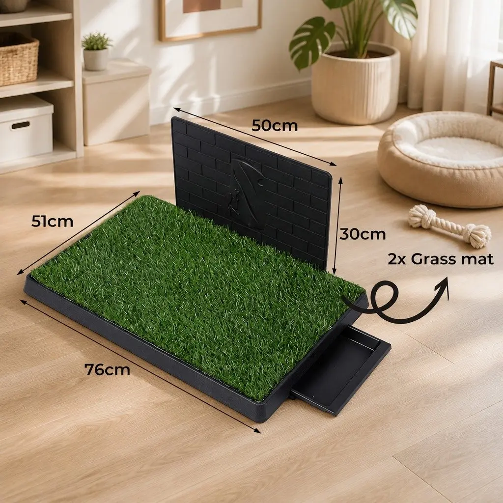 Indoor Dog Pet Grass Potty Training Toilet Large Artificial Turf Mat Tray