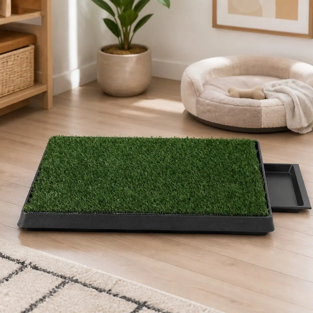 Indoor Dog Potty Training Grass Mat System with Drainage Tray Artificial Pet