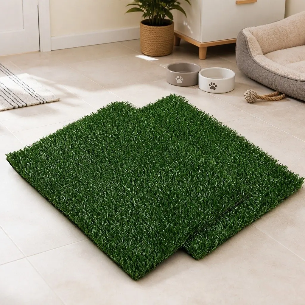 Indoor Dog Potty Training Grass Mat System with Drainage Tray Artificial Pet