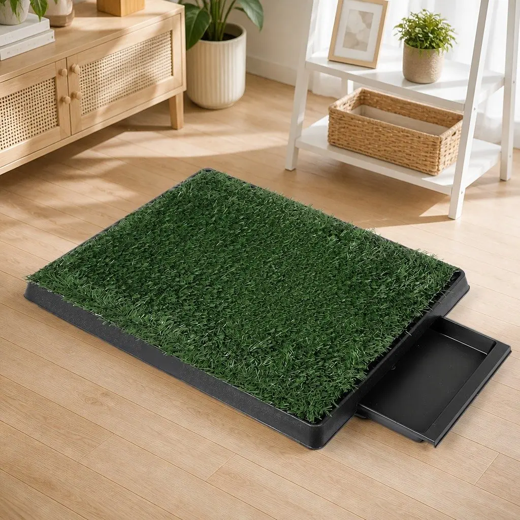 Indoor Dog Potty Training Grass Mat System with Drainage Tray Artificial Pet