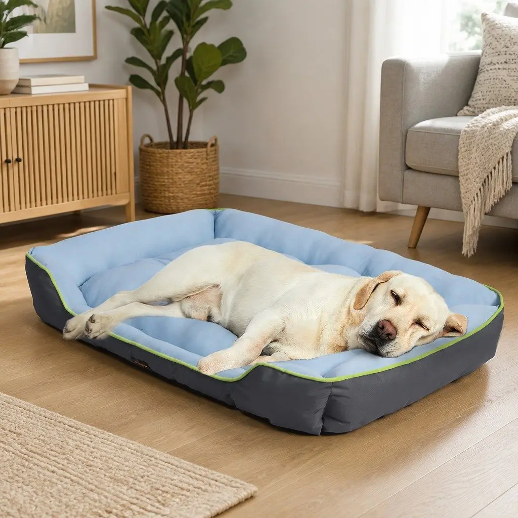 Pet Cooling Bed Grey Large Self Cooling Material Machine Washable