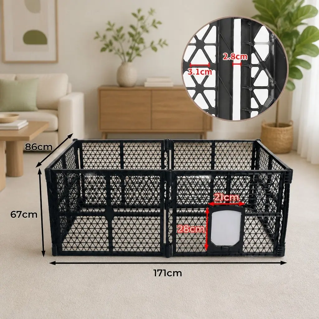 Pet Playpen Folding Dog Plastic Medium M Portable Indoor Outdoor Pen Gate Panels