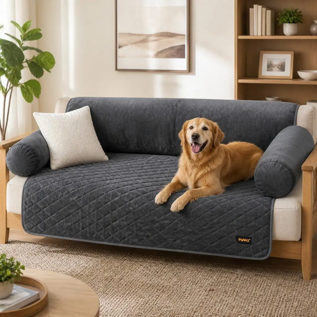 Pet Sofa Cover Grey Large Anti-Slip Machine Washable Bolster