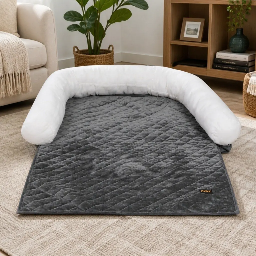 Pet Sofa Cover Grey Large Anti-Slip Machine Washable Bolster