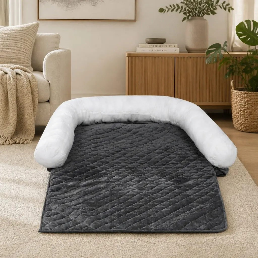 Pet Sofa Cover XL Dog Furniture Protector Washable Anti-Slip Bolster Grey