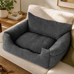 Compact Grey Pet Car Booster Seat for Safe Travels