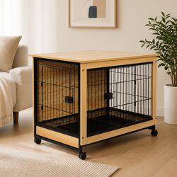 Quality Wooden Dog Kennel with Two Doors and Tray