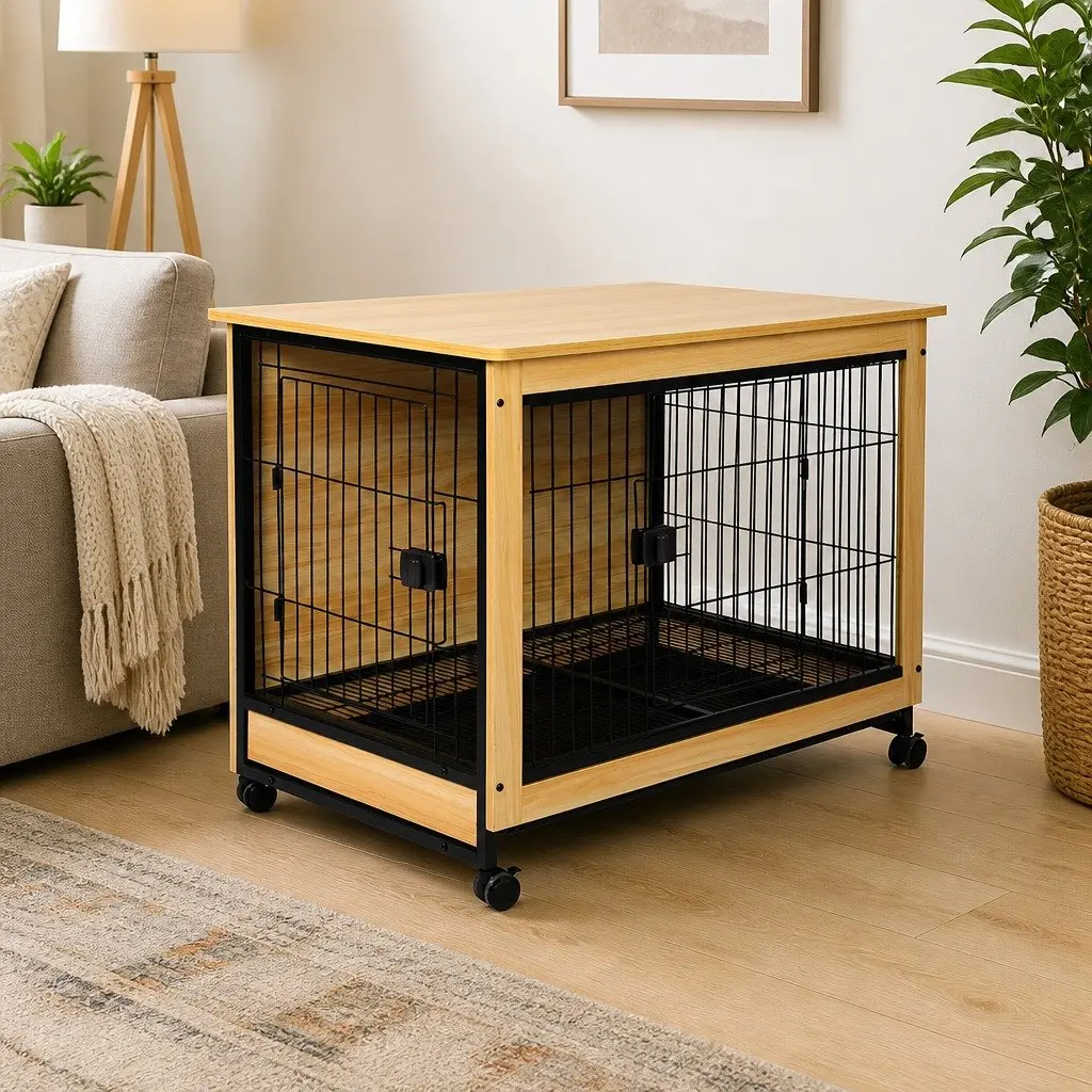 Wooden Dog Crate and End Table Combo