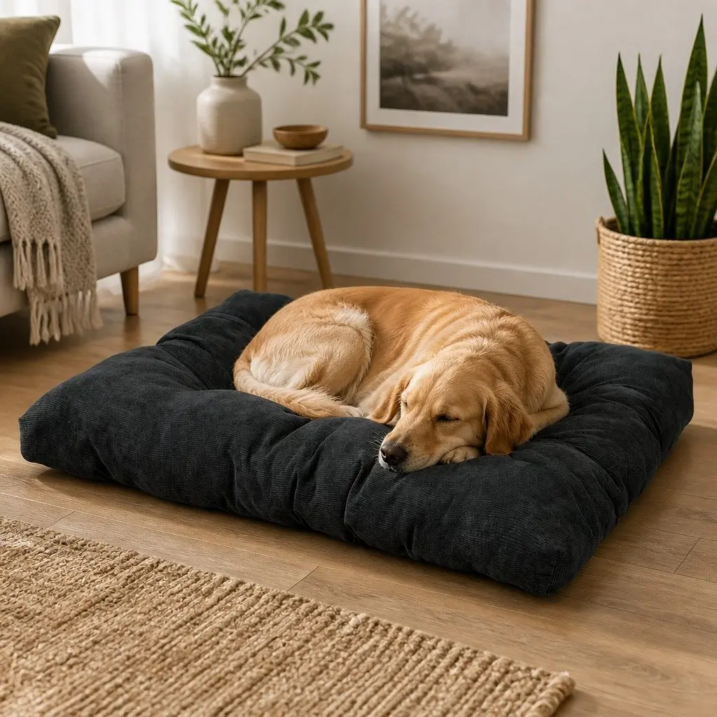Pet Calming Bed Dog Cat Cushion Large Washable Tufted Comfort Sleep Nest
