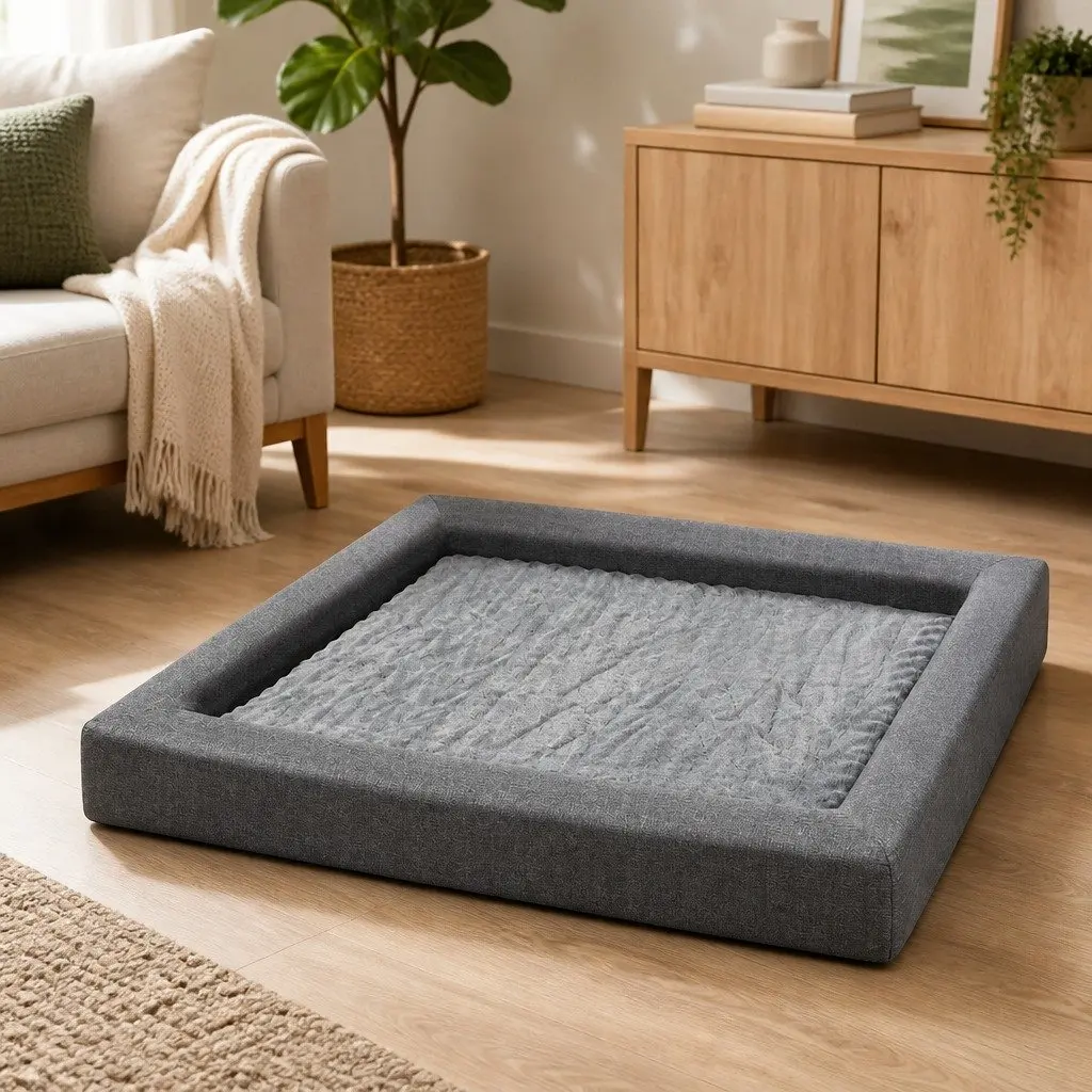 Memory Foam Pet Bed Grey XXL Orthopaedic Dog Cat Cushion Washable