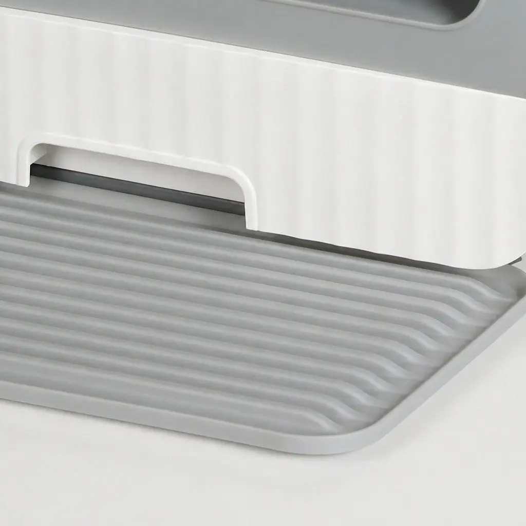 Grey Enclosed Cat Litter Box for Easy Care