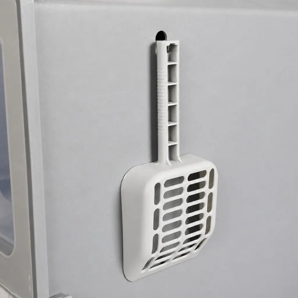 Grey Enclosed Cat Litter Box for Easy Care