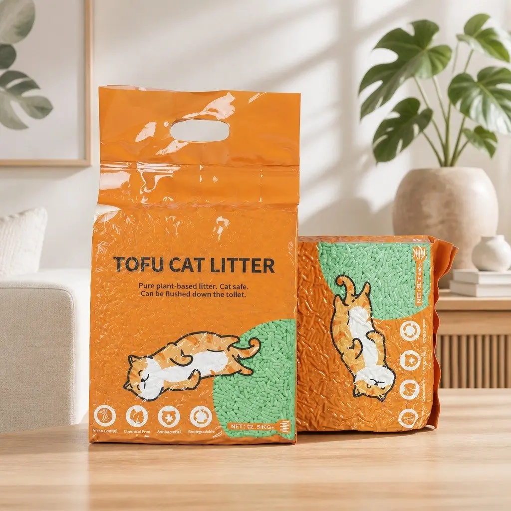 Tofu Cat Litter Clumping Green Tea Scent Biodegradable Flushable Odour Control